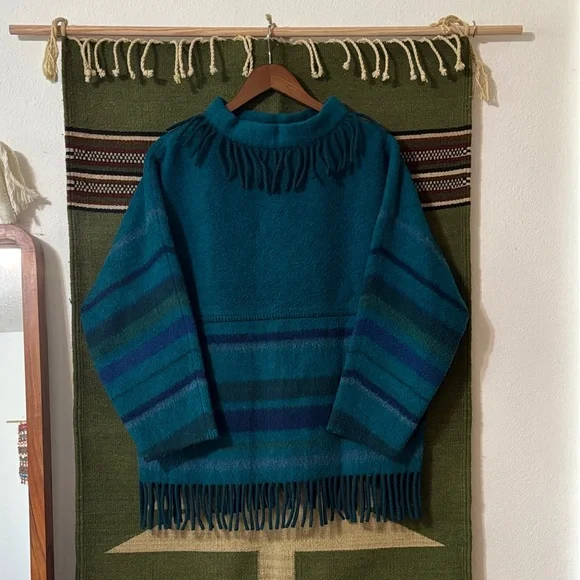 Lapp Lander lap lander lapplander made in Norway 100% wool fringe vintage sweate - Picture 1 of 11